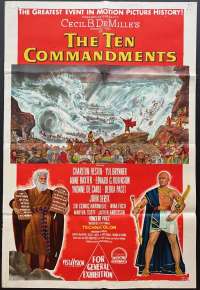 The Ten Commandments Poster One Sheet Original Rare Red Sea Art