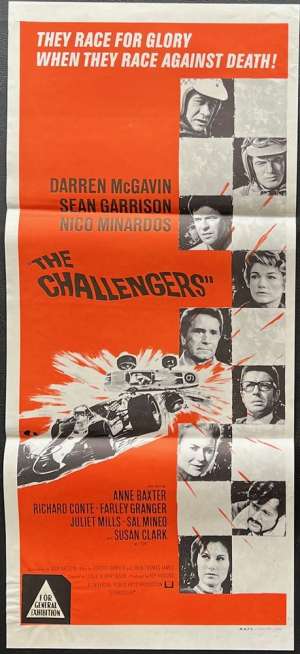 Challengers Poster Daybill Original 1970 Darren McGavin Car Racing