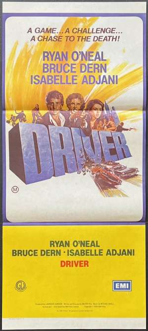 Driver Poster Daybill Original 1978 Ryan O&#039;Neal Bruce Dern Walter Hill