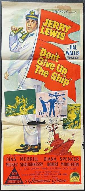 Don&#039;t Give Up The Ship Poster Daybill Original 1959 Jerry Lewis