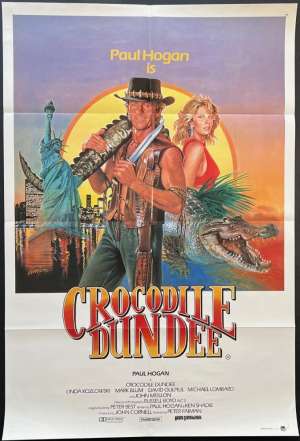 Crocodile Dundee Poster One Sheet Australian Original 1986 Hogan