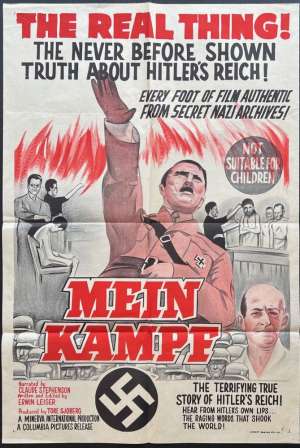 Mein Kampf Poster One Sheet Rare Original 1960 Hitler Documentary