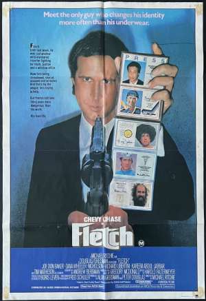 Fletch Poster One Sheet Original 1985 Chevy Chase Genna Davis