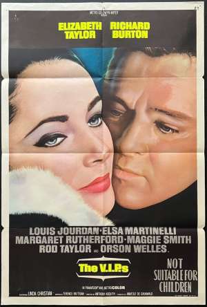 The V.I.P.s Poster One Sheet Original 1963 Richard Burton Liz Taylor