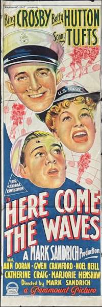 Here Come The Waves Poster Daybill Rare Original 1944 Bing Crosby