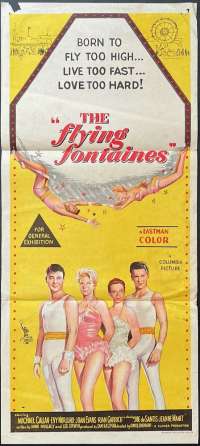 The Flying Fontaines Poster Daybill Original 1959 Michael Callan