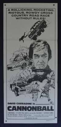 Cannonball 1976 aka Carquake Daybill movie poster David Carridine Rare Art