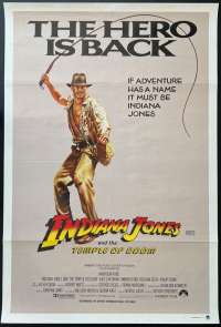 Indiana Jones And The Temple Of Doom Poster One Sheet Hero Is Back