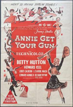 Annie Get Your Gun Poster One Sheet Original Re-Issue Betty Hutton