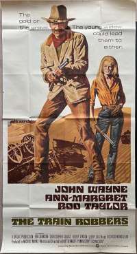 The Train Robbers Poster Original USA 3 Sheet 1973 John Wayne