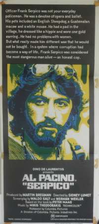 Serpico Daybill Movie Poster 1973 Original Al Pacino Cop