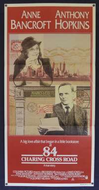 84 Charing Cross Road 1987 Daybill movie poster Anthony Hopkins Anne Bancroft