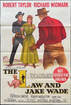 The Law And Jake Wade Poster One Sheet Original 1958 Robert Taylor