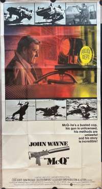 McQ Poster Rare Original USA 3 Sheet International 1974 John Wayne