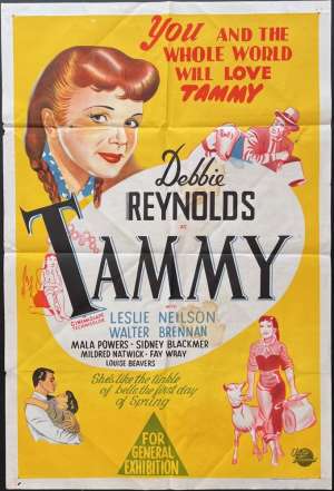 Tammy Poster One Sheet Original 1957 Debbie Reynolds Leslie Neilson