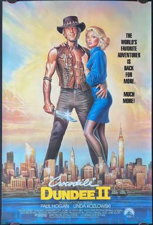 Crocodile Dundee 2 Poster ROLLED One Sheet Original 1988 Paul Hogan