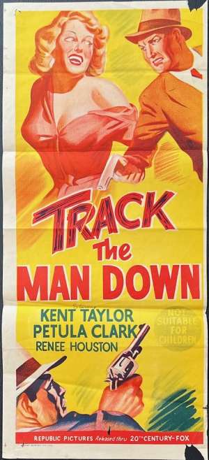 Track The Man Down Poster Daybill Rare Original 1955 Petula Clark