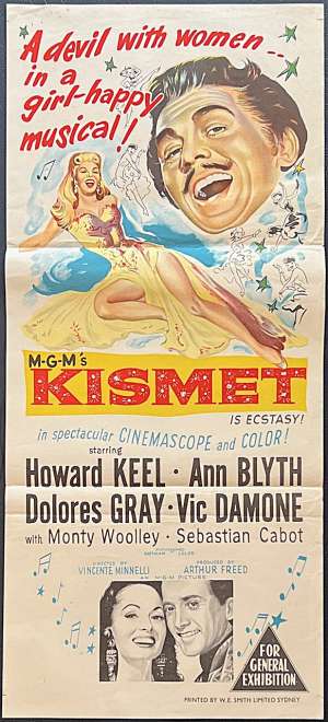 Kismet Poster Daybill Original 1955 Howard Keel Ann Blyth