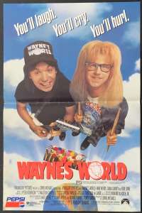 Wayne&#039;s World Poster Daybill Original ROLLED 1992 Mike Myers