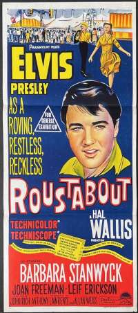 Roustabout Poster Daybill Original Rare 1964 Elvis Presley Circus