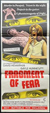 Fragment Of Fear Poster Daybill Litho Original 1970 David Hemmings