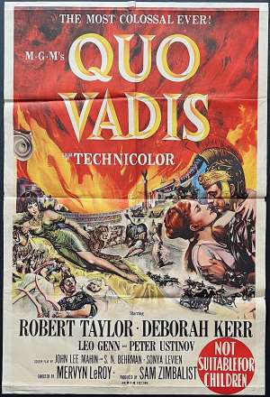 Quo Vadis Poster One Sheet Ultra Rare Original 1951 Robert Taylor