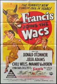 Francis Joins The Wacs Poster One Sheet Original 1954 Talking Mule