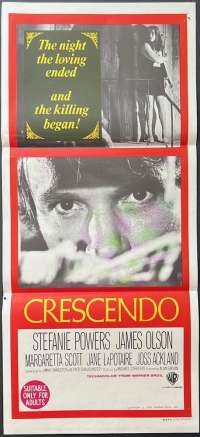 Crescendo Poster Daybill Original 1970 Hammer Horror Stefanie Powers