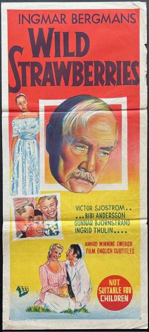 Wild Strawberries Poster Daybill Rare Original 1957 Ingmar Bergman