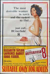 Butterfield 8 Poster One Sheet Original 1960 Elizabeth Taylor