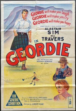 Geordie Poster One Sheet Original Ultra Rare 1955 Bill Travers Olympics