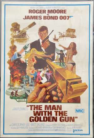 The Man With The Golden Gun Poster One Sheet Original Laminated